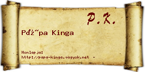 Pápa Kinga névjegykártya