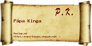 Pápa Kinga névjegykártya