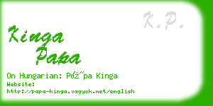 kinga papa business card